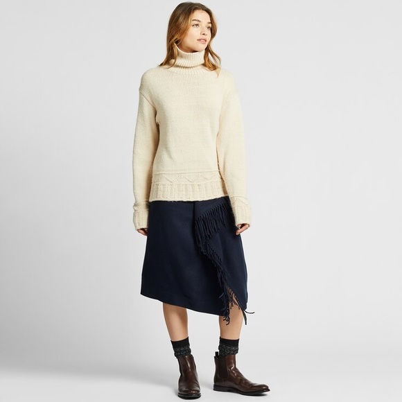 J.W. Anderson Dresses & Skirts - JW Anderson Fringed Skirt MIDI Navy